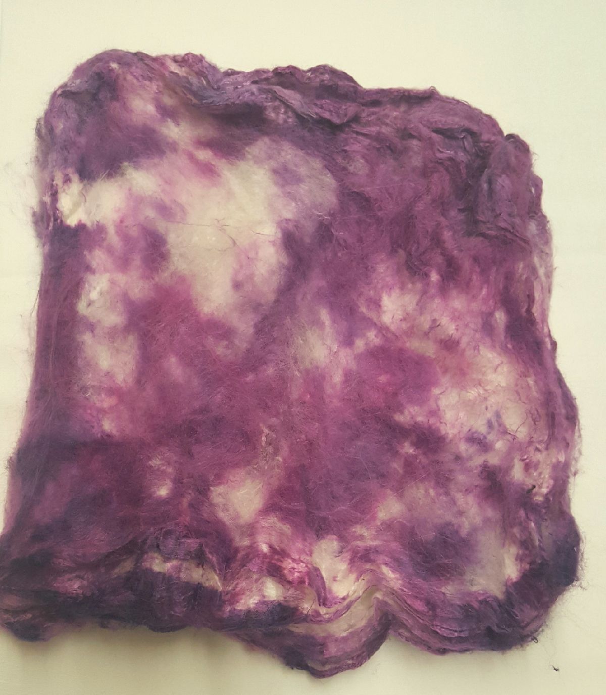 Bewitching Fibers Matawa - Hand-Painted Mulberry Silk Hankie - 20 grams - Crocus Bewitching Fibers Matawa - Hand-Painted Mulberry Silk Hankie - 20 grams - Crocus